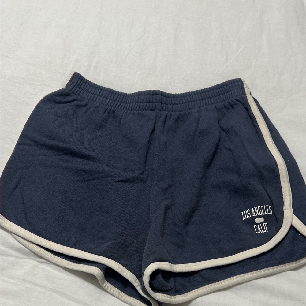 Brandy Melville Slate Blue  Athletic Shorts with White Trim